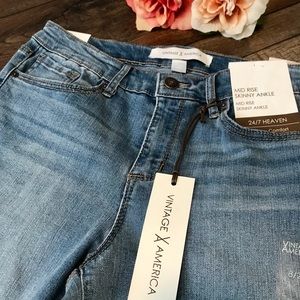 👖🌴👖 NWT Vintage America Summer Stretch Crop 8